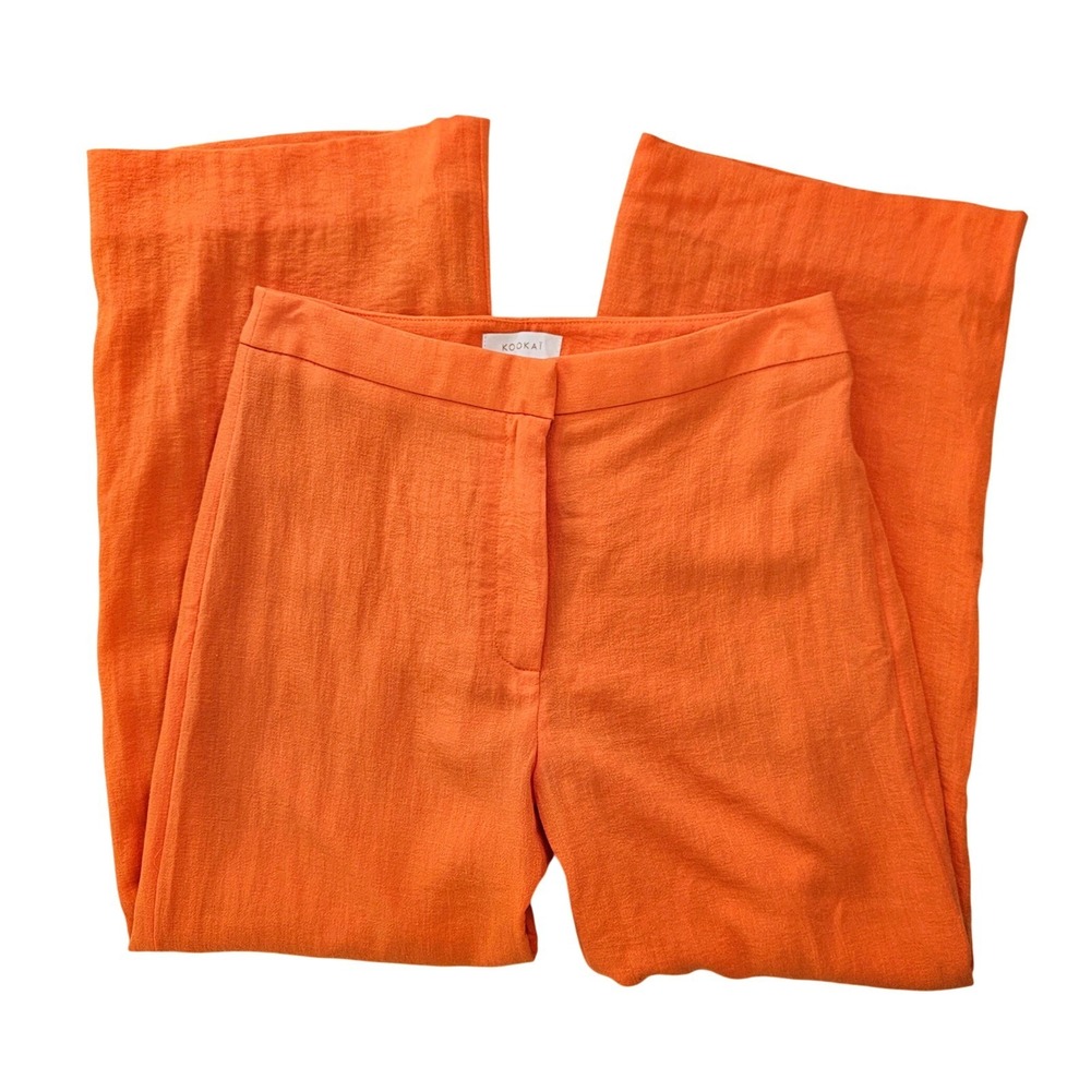 KOOKAÏ Orange Wide Leg Pants Women's Size 36 EU Tailored Trousers - Picture 6 of 12